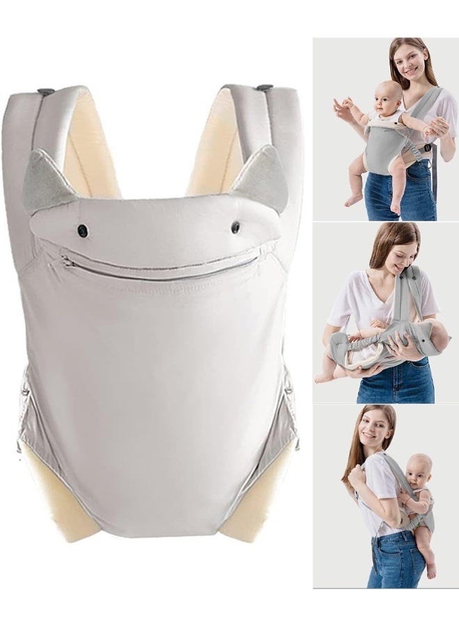 TAPIT Baby Carrier Newborn to Toddler Ergonomic Infant Carrier Breathable Baby Sling with Pocket Adjustable Multi-Position Baby Holder with Lumbar Support for Babies 3-36M (8-33lbs) Grey - Image 1